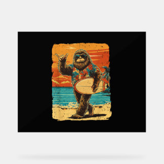 Funny Bigfoot Aloha Hawaiian Surfing Tropical Beac