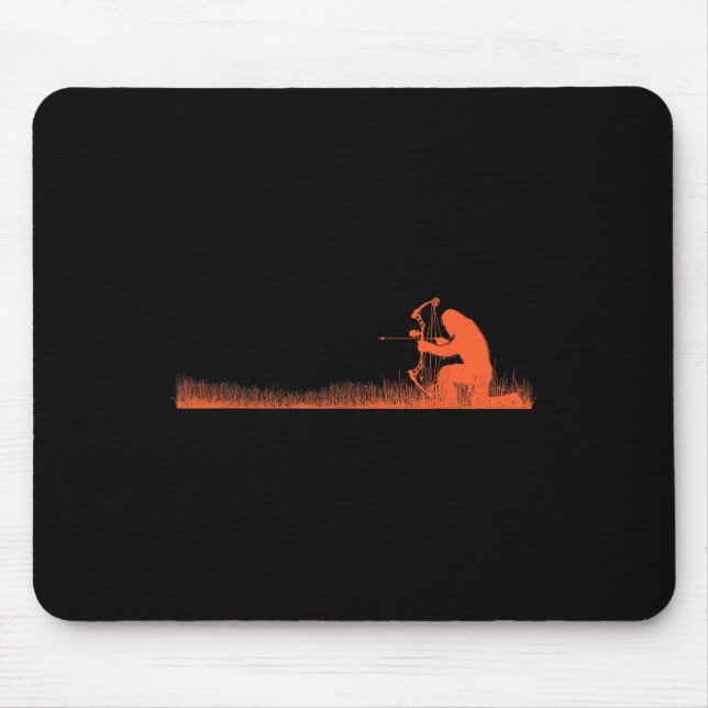 Funny Bigfoot Archery Bow Hunter Sasquatch Bow Hun Mouse Pad (Front)