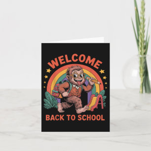 Funny Bigfoot Back To School Kid Bigfoot Backpack Card