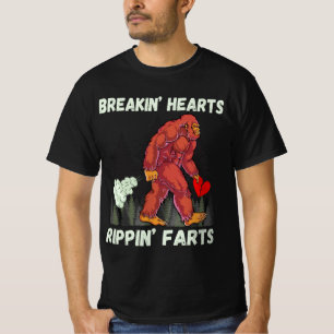 Funny Bigfoot Breakin Hearts Rippin Farts T-Shirt