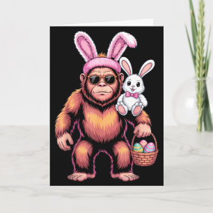 Funny bigfoot bunny costume for easter lovers card