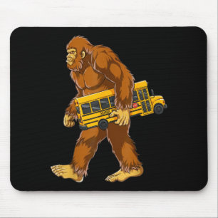 Funny Bigfoot Bus Driver Sasquatch School Bus Love Mouse Pad