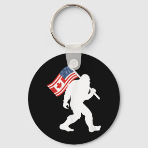 Funny Bigfoot Canada The 51 State Trump Canada U.s Keychain
