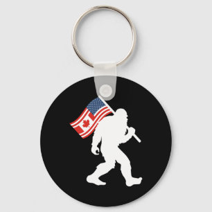 Funny Bigfoot Canada The 51 State Trump Canada U.s Keychain