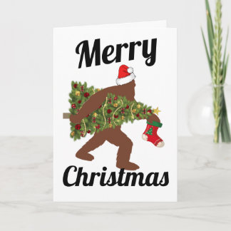 Funny Bigfoot carte de voeux de Noël