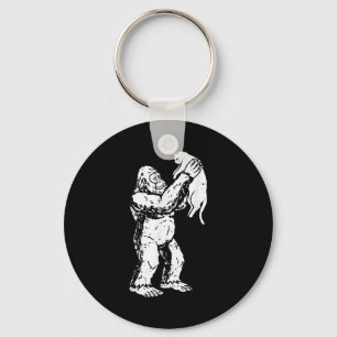 Funny Bigfoot Cat Sasquatch Kitty Cute Valentine M Keychain