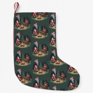 Funny Bigfoot Christmas Santa Sasquatch Camping Small Christmas Stocking