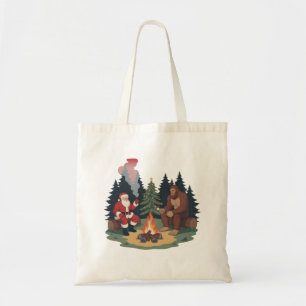 Funny Bigfoot Christmas Santa Sasquatch Camping  Tote Bag