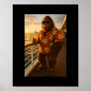 Funny Bigfoot Cruise Holiday Poster