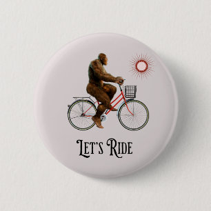 Funny Bigfoot Cycling Adventure Retro 2 Inch Round Button