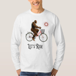 Funny Bigfoot Cycling Adventure Retro T-Shirt
