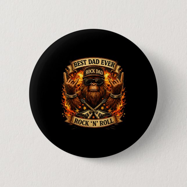 Funny Bigfoot Dad Ever Funny Father's 2 Inch Round Button (Front)