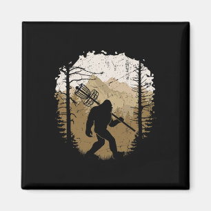 Funny Bigfoot Disc Golf Player Sasquatch Disc Golf Magnet