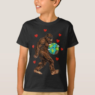 Funny bigfoot earth day 2026 save planet boys girl T-Shirt