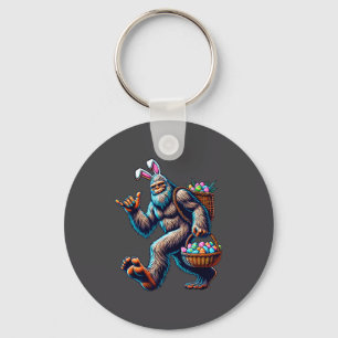 Funny Bigfoot Easter Bunny - Sasquatch With Easter Keychain