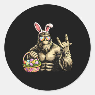 Funny Bigfoot Easter Egg Rock Sasquatch Easter Day Classic Round Sticker