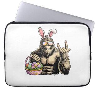 Funny Bigfoot Easter Egg Rock Sasquatch Easter Day Laptop Sleeve
