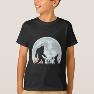 Funny Bigfoot Easter Sket Bunny Silhouette Boys Gi T-Shirt