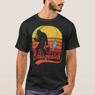 Funny Bigfoot Fishing-Shirt Bassquatch Sasquatch B T-Shirt