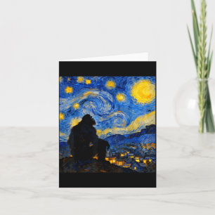 Funny Bigfoot Graphic Van Gogh Style Sasquatch Sta Card