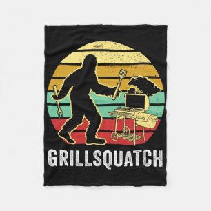 Funny Bigfoot Grilling Sasquatch Pitmaster Grill L Fleece Blanket