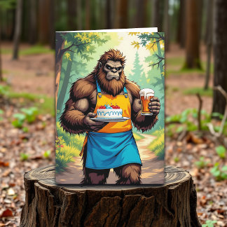 Funny Bigfoot Happy Birthday for Him Card