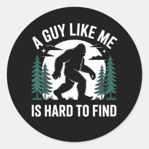 Funny Bigfoot Hiking Sasquatch Humour Men Classic Round Sticker