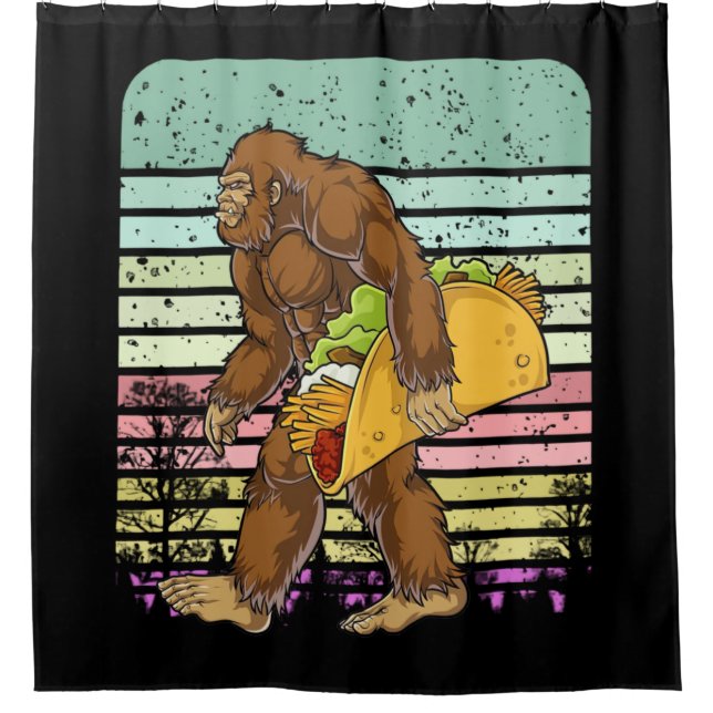 Funny Bigfoot Holding A Taco (Front)