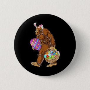 Funny Bigfoot Hunting Easter Eggs  2 Inch Round Button