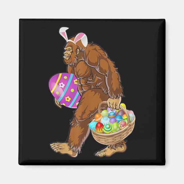 Funny Bigfoot Hunting Easter Eggs  Magnet (Front)