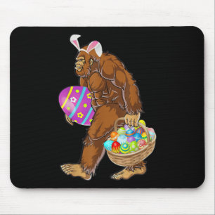 Funny Bigfoot Hunting Easter Eggs Mouse Pad