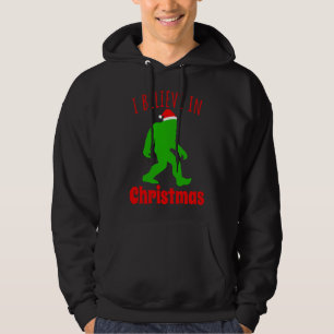 Funny Bigfoot I Believe In Christmas Hoodie