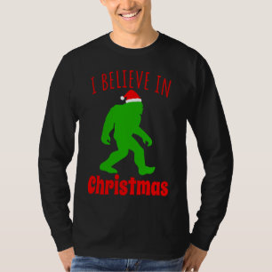 Funny Bigfoot I Believe In Christmas T-Shirt