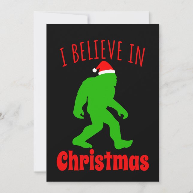 Funny Bigfoot I Believe In Christmas    Thank You Card (Front)