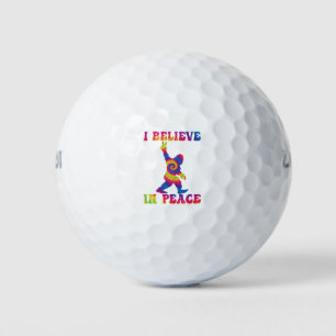 Funny Bigfoot I Believe In Peace   Golf Balls