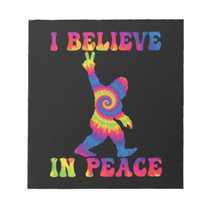 Funny Bigfoot I Believe In Peace Notepad