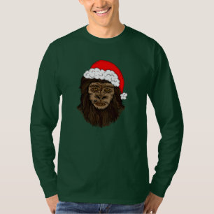 Funny Bigfoot In Santa Hat Sasquatch Humour T-Shir T-Shirt