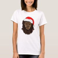 Funny Bigfoot In Santa Hat Sasquatch Humour 