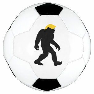 Funny Bigfoot in Trump Yellow Hair 2024 Elections Soccer Ball