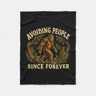 Funny bigfoot introvert avoiding people sasquatch  fleece blanket