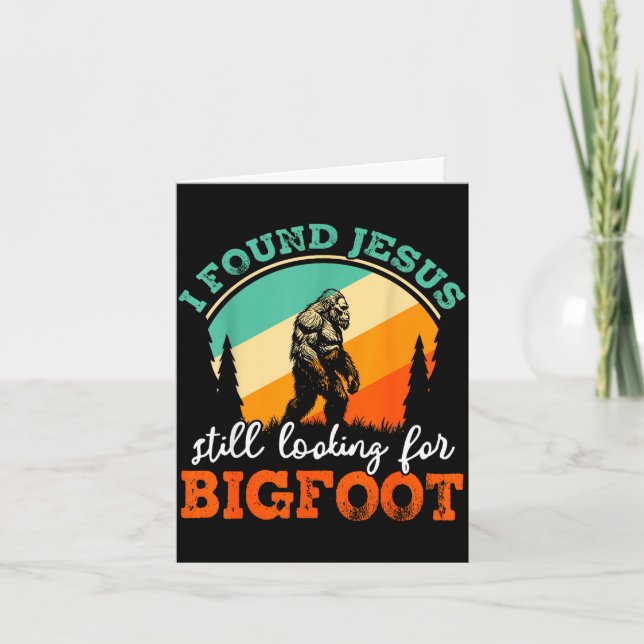 Funny bigfoot jesus crossover searching sasquatch card (Front)