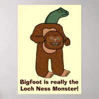Funny Bigfoot Loch Ness Monster
