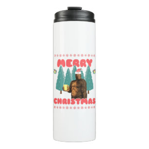 Funny Bigfoot - Merry Christmas Thermal Tumbler