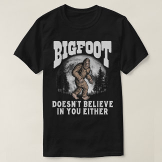 Funny Bigfoot Moon Forest Design T-Shirt