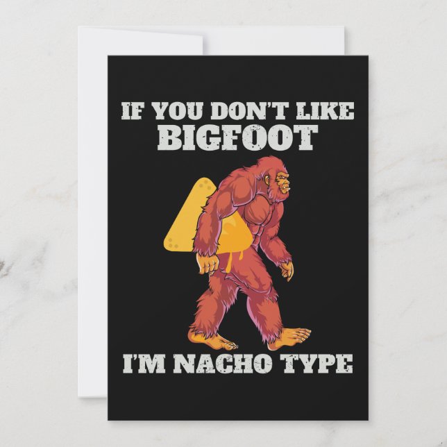 Funny Bigfoot Nacho Type Holiday Card (Front)