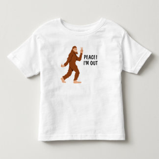 Funny Bigfoot Peace Out Sasquatch Kids Toddler T-shirt