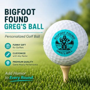 Funny Bigfoot Personalized Golf Gift Blue Balls