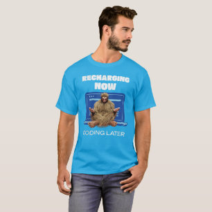 Funny Bigfoot Programmer Recharging Coding Later T-Shirt