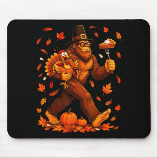 Funny bigfoot pumpkin pie thanksgiving sasquatch mouse pad