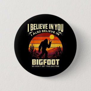 Funny Bigfoot Rock Believe Sunset Sasquatch Camp 2 Inch Round Button